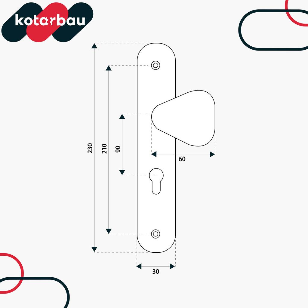 Handle For Gate Door Long Plate Aluminum White 90 Mm