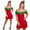 Red Christmas High-Waisted Performance Costume Seductive Christmas Outfit Club Christmas Game Attire