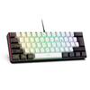 61-клавишный RGB проводной игровой комплект клавиатура и мышь, немеханическая мембранная, черно-белый, с семицветной мини-подсветкой