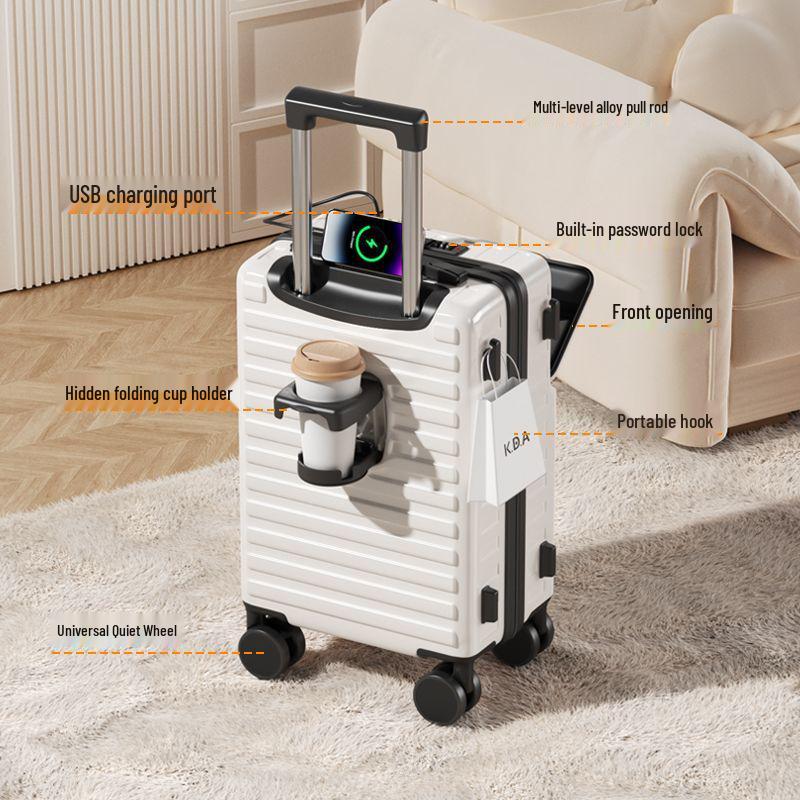 Многофункциональный студенческий чемодан-тележка с фронтальным открыванием и кодовым замком, большой вместимости