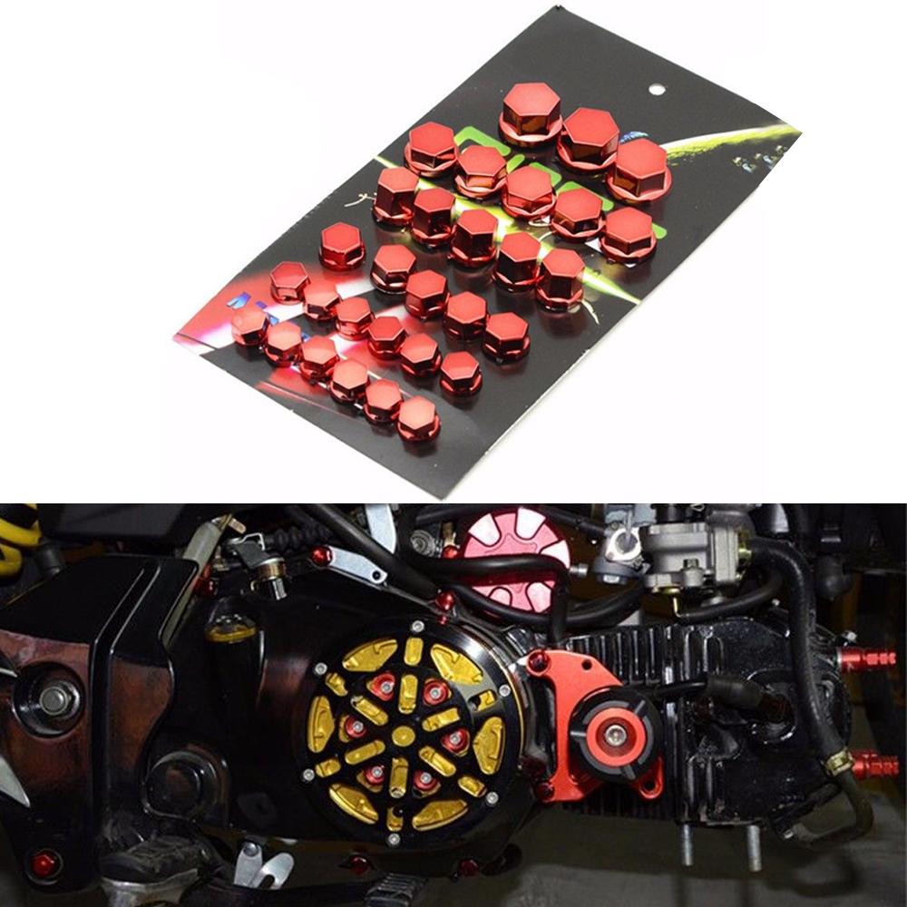 30 шт. колпачков для гаек мотоцикла, колпачки для болтов, хромированные пылезащитные шестигранные декоративные крышки для Yamaha Kawasaki Honda, модифицированные аксессуары