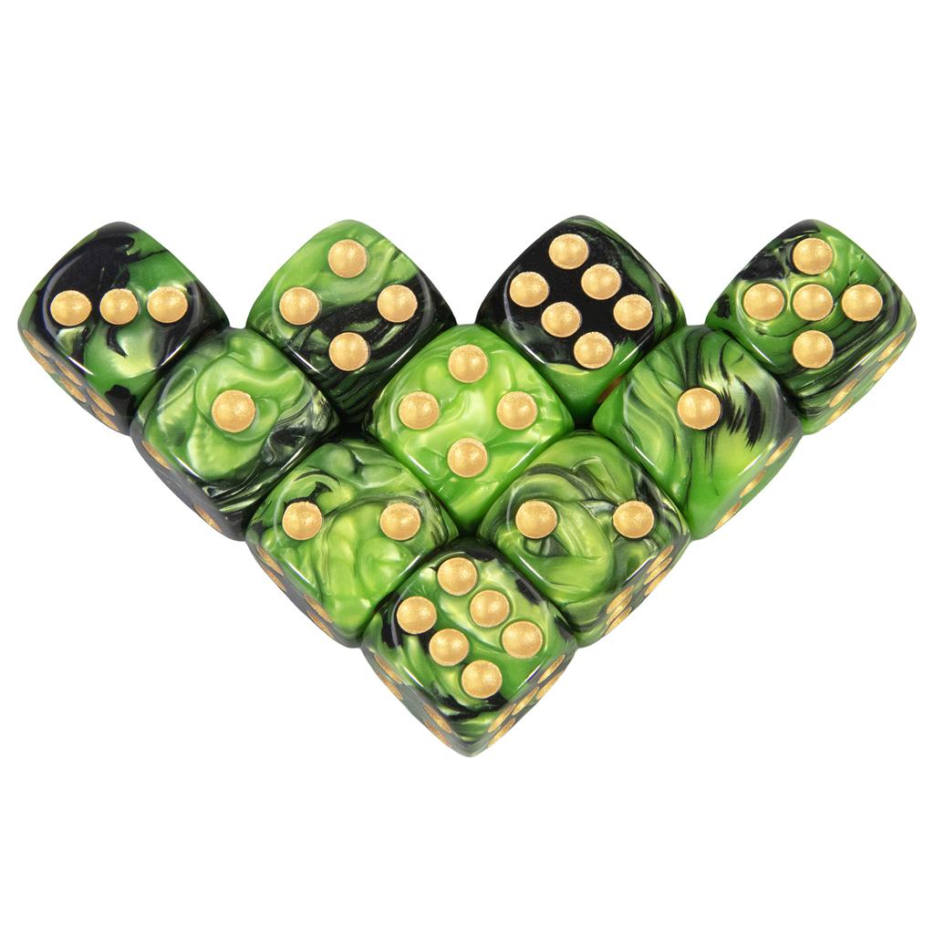 10Pcs Polyhedral Dices Set 6 Sided D6 16mm for DND Props Games Party Accessaries Mixed Color Dices