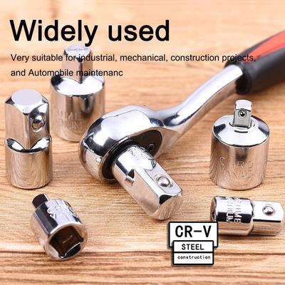 1/4" 3/8" 1/2" Адаптер для трещоточной рукоятки Хромванадиевая сталь Трещотка/Насадка Удлинитель/Набор для преобразования для обслуживания автомобилей