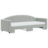 VidaXL Daybed with Trundle and Mattress Light Grey 80x200cm Velvet 3197318