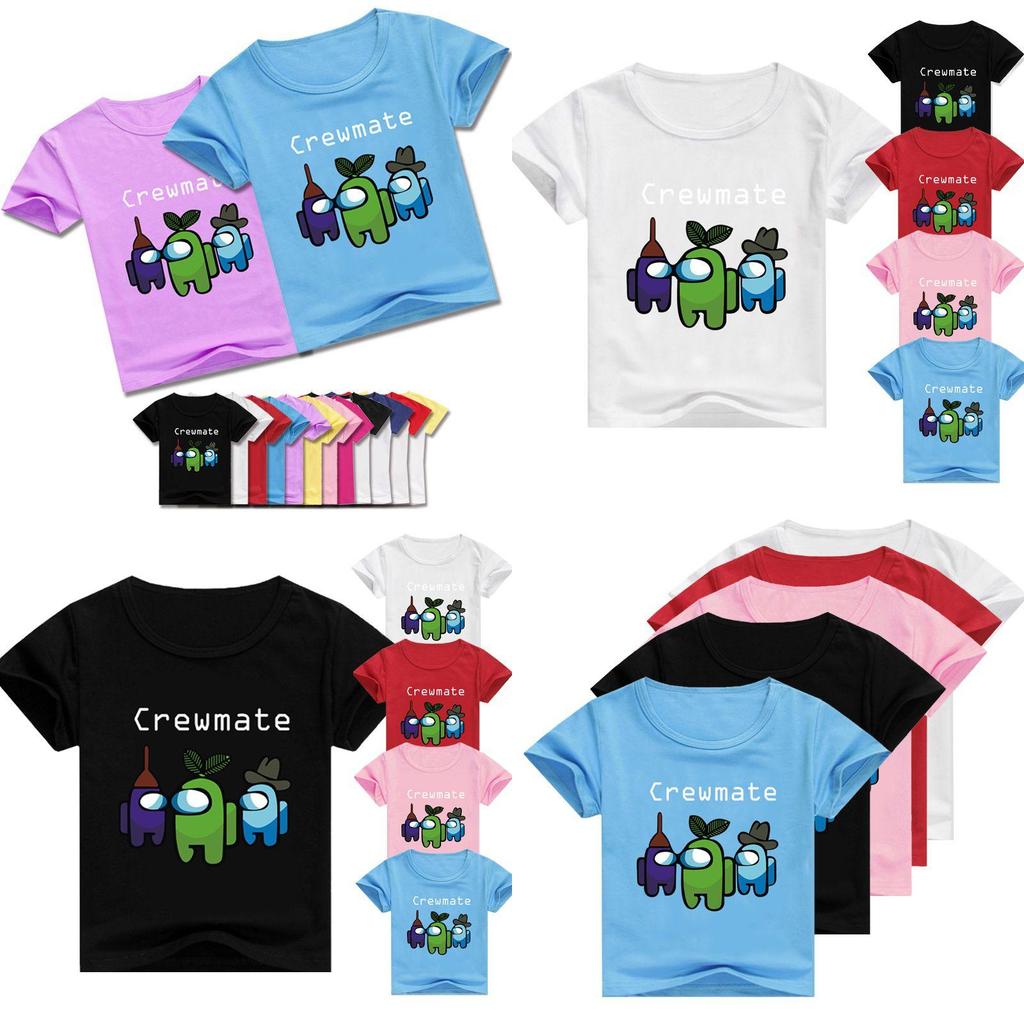 Among Game Us Tshirt Imposter Crewmate Boys Girls Round Neck Tshirt Kids