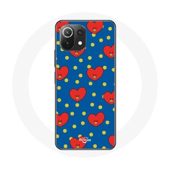 Coque pour Xiaomi Mi 11 Lite BTS Bangtan Garçons BT21 TATA de V Fond Bleu