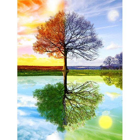 huacan DIY 5D картина сезоны дерево вышивка крестом Алмазная вышивка узоры стразы Алмазная мозаика