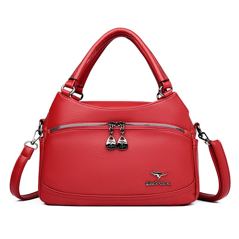 Сумка для тещи среднего возраста и женская сумка 2025 новая женская сумка для мамы из мягкой кожи, темпераментная широкополосная на плечо, повседневная универсальная сумка-мессенджер