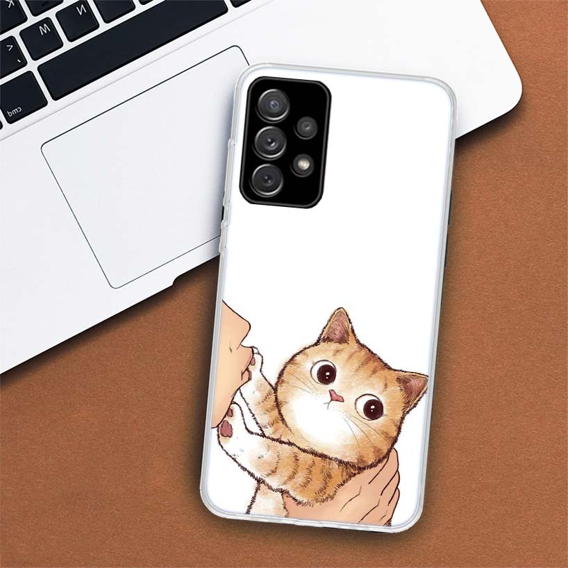 Kiss My Lovely Cat Kitten Phone Case For Samsung Galaxy A51 A71 A50 A70 A40 A30 A20E A10 A41 A31 A21S A11 A01 A6 A8 + A7 A9 Plus
