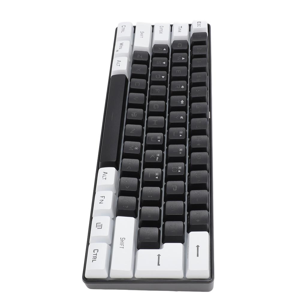 Игровая клавиатура USB 61 клавиша RGB-подсветка Эргономичная контрастная расцветка ABS кейкапы Проводная клавиатура для настольного компьютера, ноутбука, путешествий