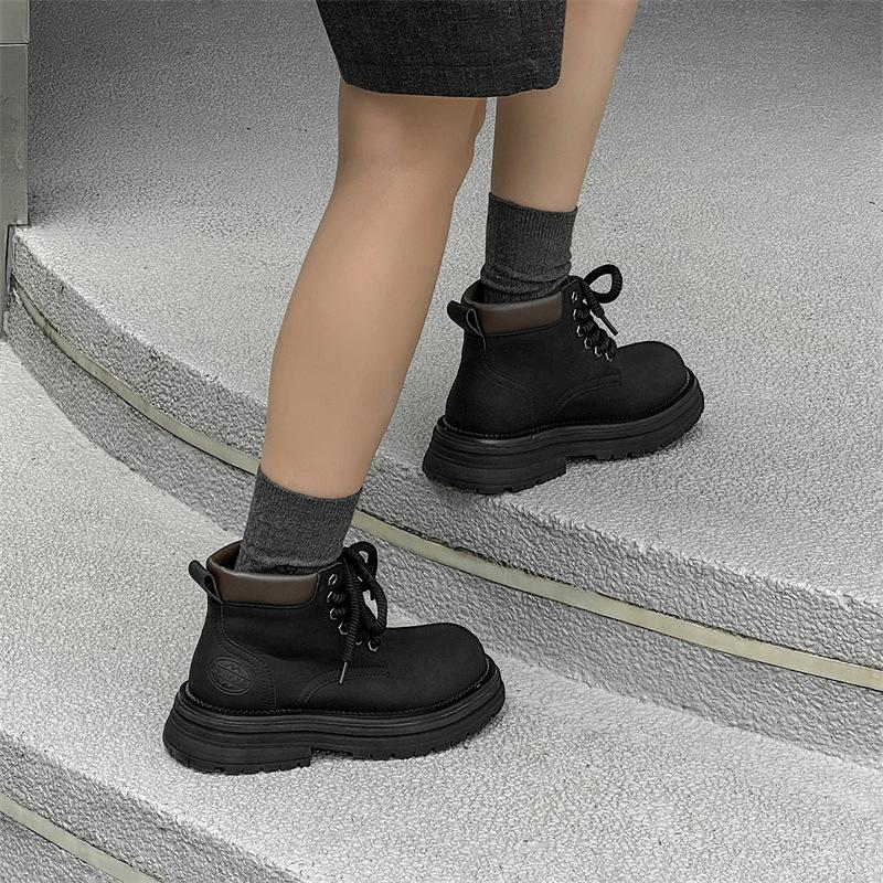 Martin boots men's 2024 new autumn and winter British style high-top rhubarb boots medium-top outdoor tooling boots 2681-R