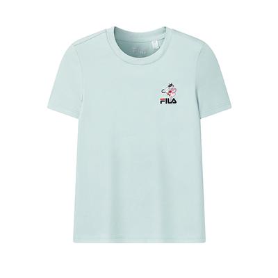Fila Оригинальная футболка Surf Balloon T Классическая Простая Вышитый Логотип Кот Ретро Спортивная Повседневная Универсальная Удобная Футболка с Коротким Рукавом F51W619101FLG