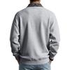 Mens Paisley Pattern Fleece Long Sleeve Polo Shirt American High Street Style