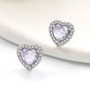 Zodiac Heart Shaped Cubic Zirconia Stud Earrings Minimalist Elegant Jewelry For Women