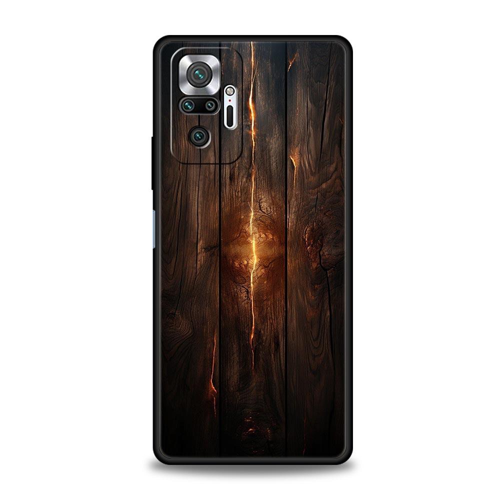 Роскошный чехол-бампер с текстурой под дерево для Redmi 14C 10C Note 15 14 13 12 10 11 K40 Pro Plus 5G, мягкий ТПУ корпус, сумки