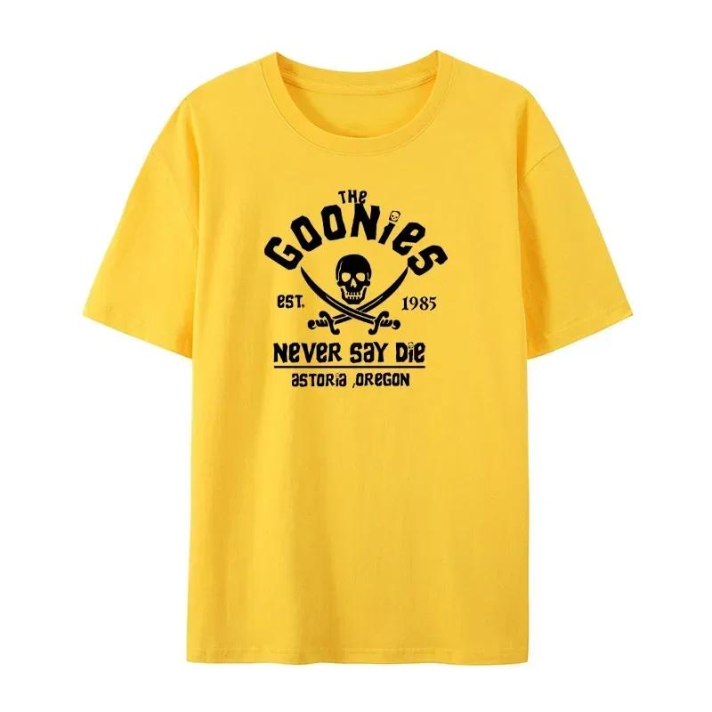 The Goonies Est 1985 Never Say Die Man Мужская футболка Модная повседневная спортивная футболка с коротким рукавом с круглым вырезом для мужчин