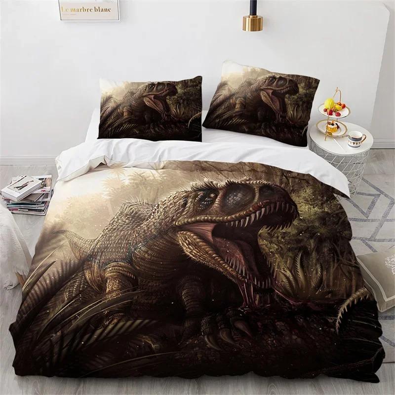 Jurassic World Park Dinosaur Bedding Set Boys Girls Twin Queen Size Duvet Cover Pillowcase Bed Kids Adult Home Textileextile
