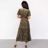 Women's Vintage Golden Velvet Burnt Flower Long Dress New Pure Colour Temperament Commuter Dresses Dresses