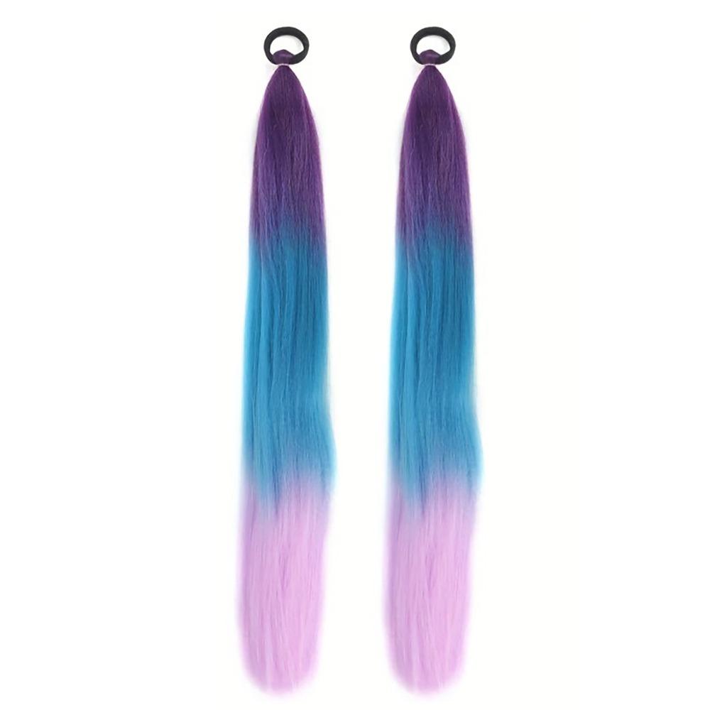 2Pcs DlY Hairstyles Cosplay Wigs For KPop Demon Hunters Head-dress Ponytail Wig Bubble Ponytail