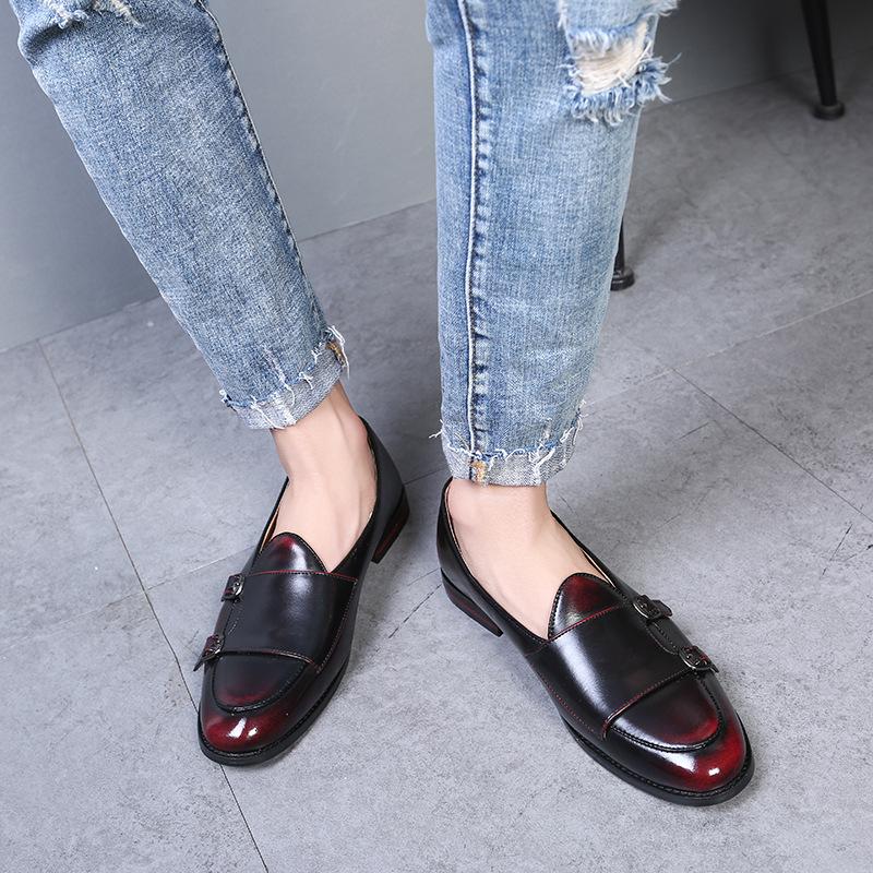 Модные кожаные туфли Monk Strap для мужчин, большие размеры, лоферы в британском стиле, повседневные туфли на плоской подошве для вечеринок и клуба 2024, новинка Zapatos Hombre