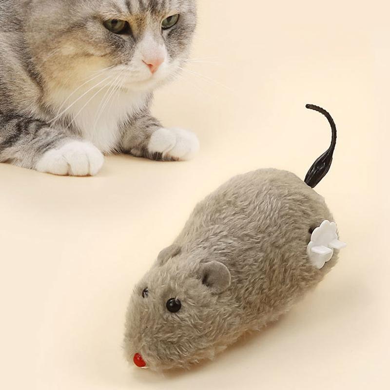 2Pcs Creative Wind Up Mouse Toys Funny Lifelike Plush Mouse Cats Toys Pet Interactive Toys Relieve Boredom Cat Toys Pet Supplies