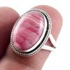 Natural Rhodochrosite Gemstone Handmade 925 Sterling Silver Gift Ring S.7 B2R36