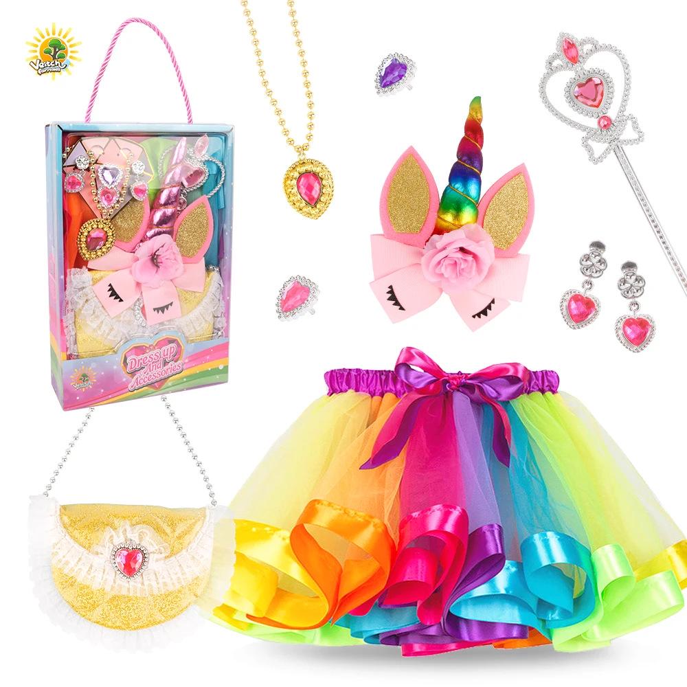 Cross-border Rainbow Sequin Tutu Dress Set with Wings & Fairy Wand for Girls' Playhouse and Performances