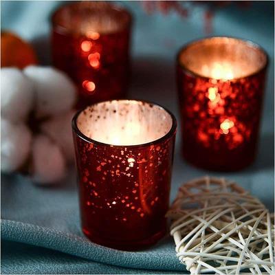 Стеклянные подсвечники-вотивы из красной ртути для чайных свечей на Дивали и Рождество (Упаковка из 6 шт.) - Корпоративные подарки, Домашний декор, Украшение