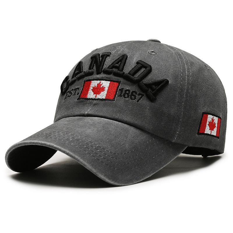 Унисекс, винтажная кепка из мытого хлопка, высокое качество, вышитые буквы КАНАДА, бейсболка для мужчин и женщин, спортивные шапки для активного отдыха