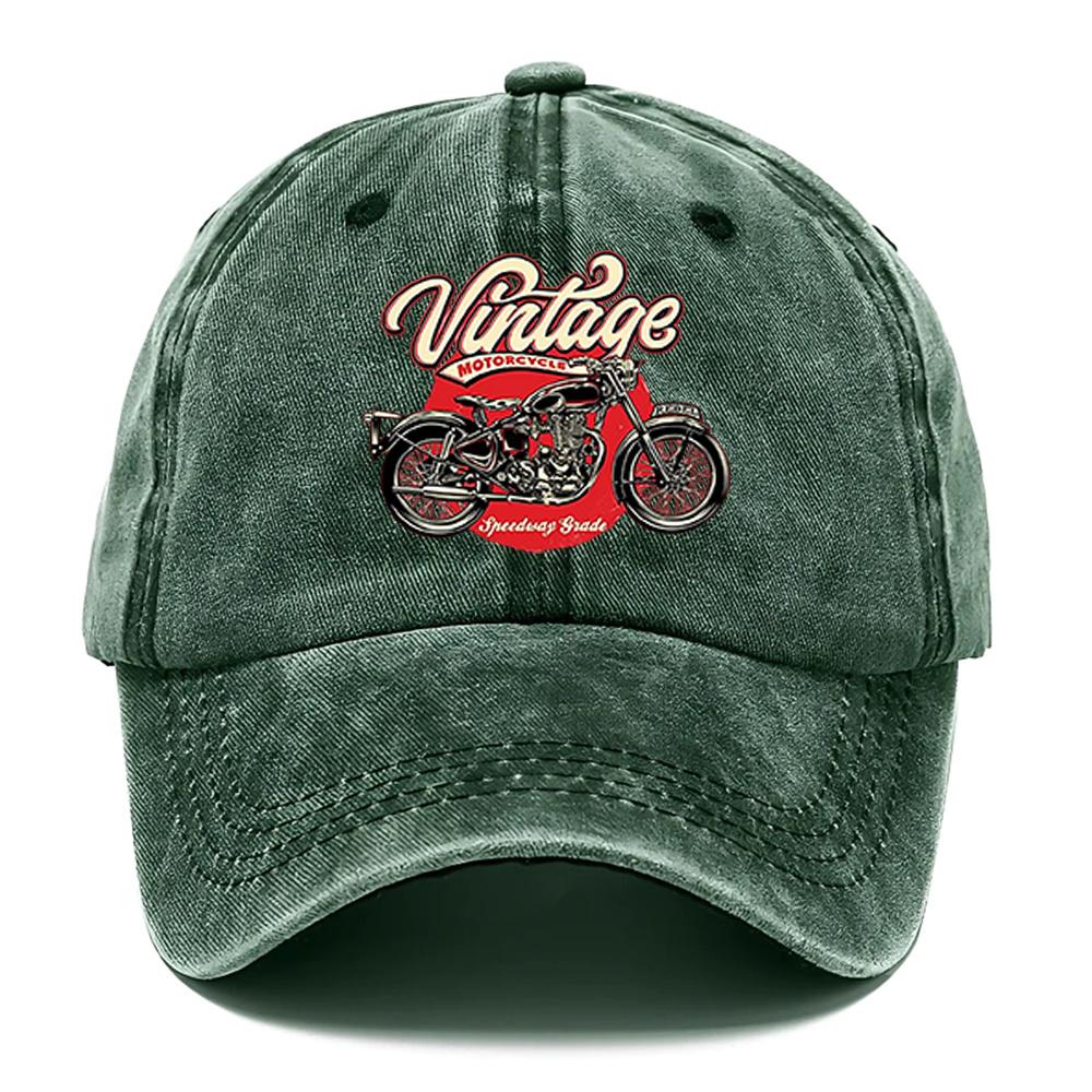 Classic Vintage MotorcycleThemed Baseball Cap Breathable Fishing Dad Hat Available in Multiple Colors Adjustable Suitable