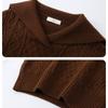 Винтажный отложной воротник свободные пуловеры свитера женские осенние и зимние длинные рукава повседневные вязаные свитера женские простые однотонные модные трикотажные изделия 25409