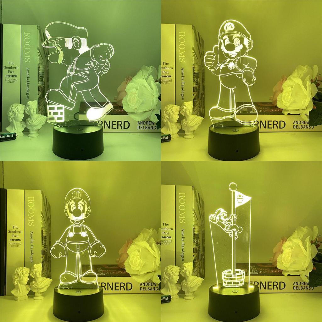 Super Mario Yoshi 3d Acrylic Night Lamp With Touch Control For Kids Room