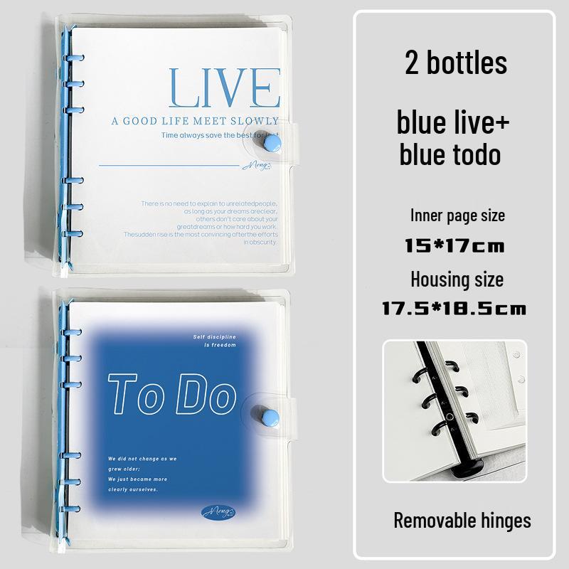 Премиальный синий прозрачный блокнот из мягкой кожи для студентов