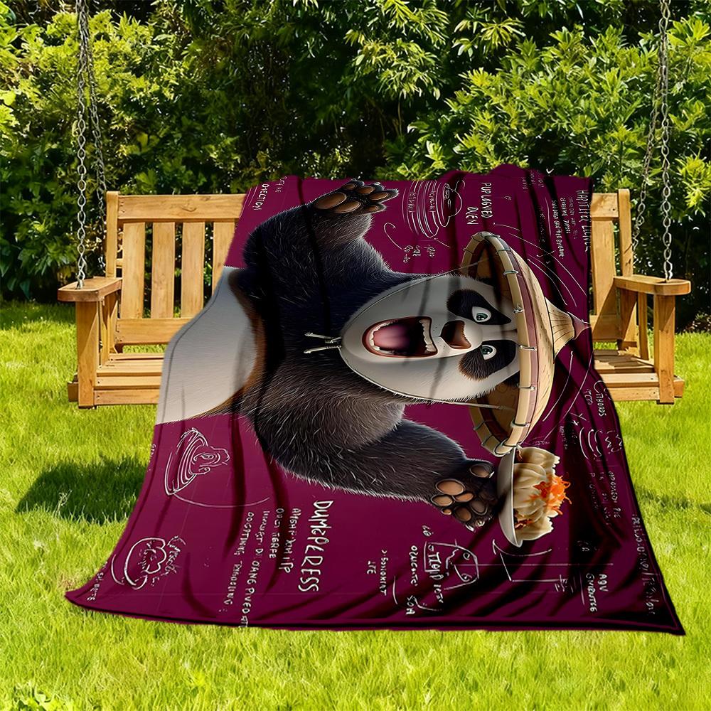 1 шт. Пледы Kung Fu Panda с лапшой для улицы, легкие, фланелевые, мягкие и теплые, для использования в любое время года, для дивана, улицы, кемпинга, гостиной, офиса 070