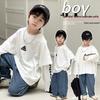 Boys' Trendy Hip-Hop Sweatshirt 2025: Autumn Style, Long-Sleeve Fake Two-Piece for Small and Medium Kids