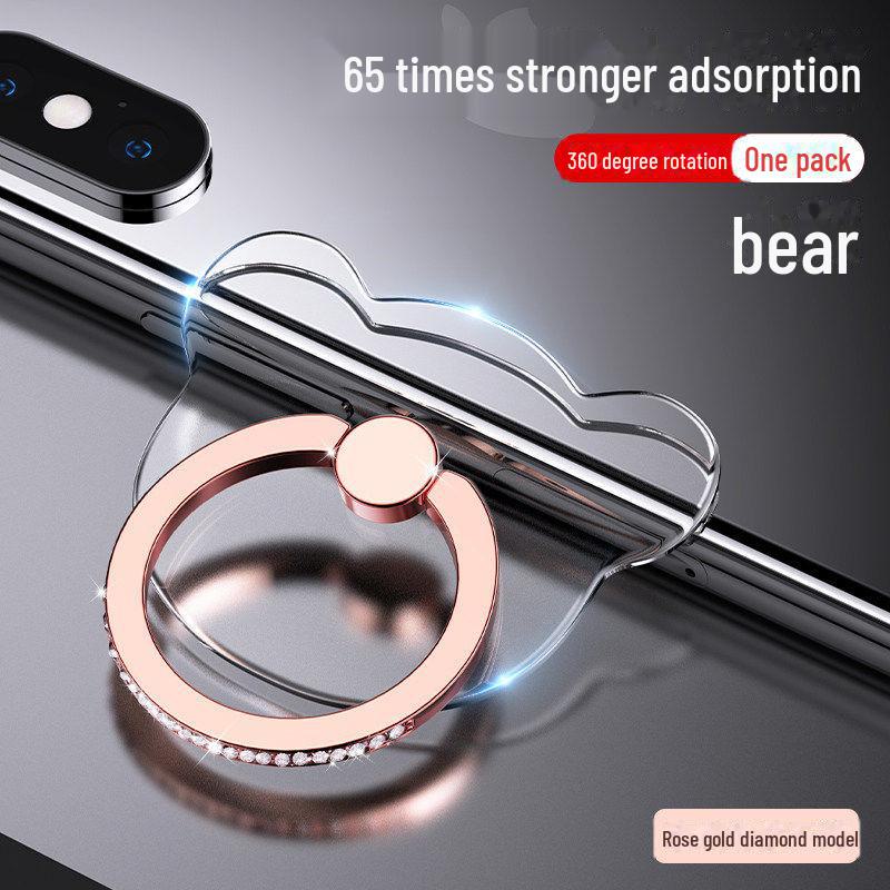 Прозрачная подставка для телефона с бриллиантами, вращающаяся на 360°, с прочным клеем