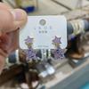Purple Women Dangle Earrings Small Round Unusual Earrings Flower Butterfly Hanging earrings pendientes