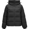 Серия Outdoor Однотонная Укороченная Свободная Пуховая Куртка с Капюшоном и Длинным Рукавом Женская Верхняя Одежда Угольно-Черный L424W001-0018