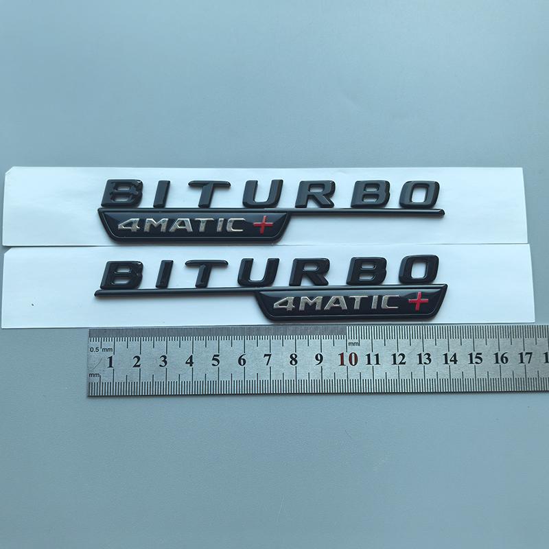 Flat Letters V8 Biturbo 4matic+ Car Emblem for Mercedes Benz AMG C43 C63 C63S W204 W205 C205 S205 W206 Fender Rear Star Sticker STUVW1