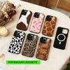 Чехол для телефона с животным принтом для iPhone 17, 16, 15, 14, 13, 12, 11 Plus, Pro, магнитный, для беспроводной зарядки Magsafe