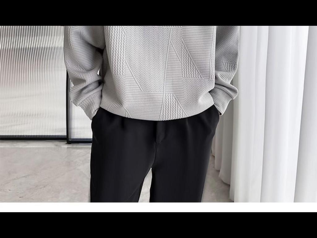 Men's 2023 Autumn/Winter Waffle Lapel Sweatshirt - Trendy, Versatile, Long-Sleeved Top