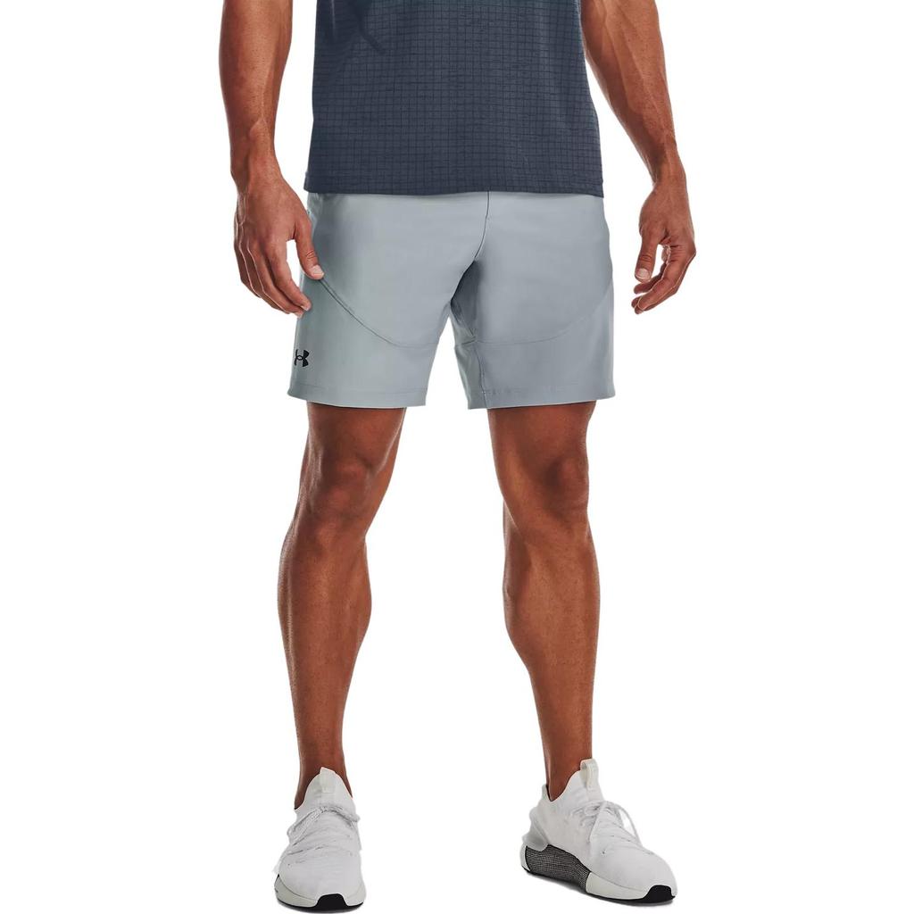 Under Armour Однотонные прямые спортивные шорты с эластичной талией для мужчин, цвета хабаровско-голубой 1373780-465