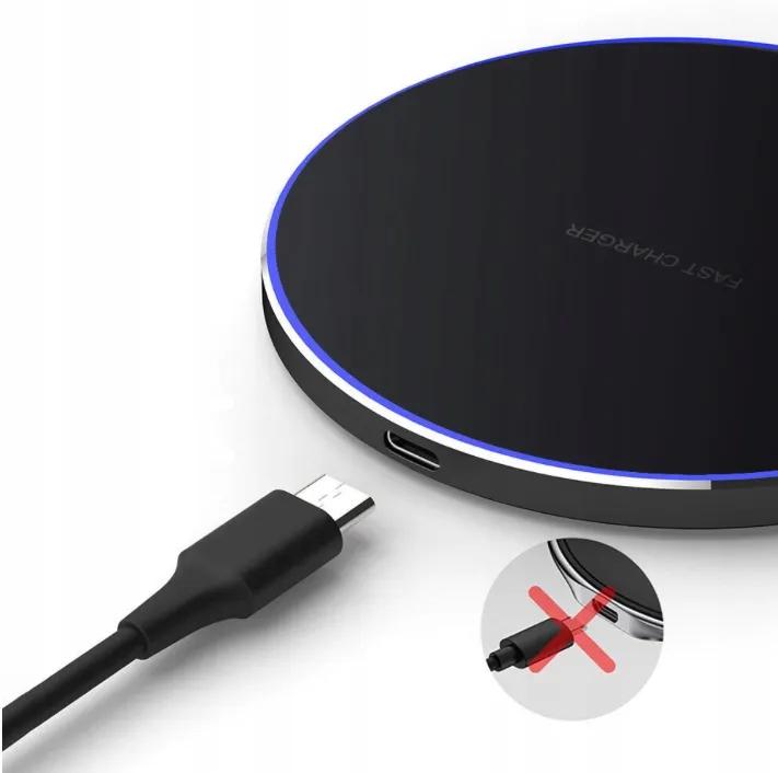 15W Fast Wireless Charger for All Phones + Qi USB-C Cable