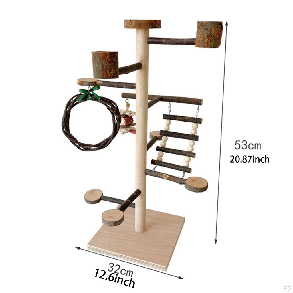 Parrot Настольная подставка для игрушек Многоцелевая твердая с миской для лазания по птичьим насестам
