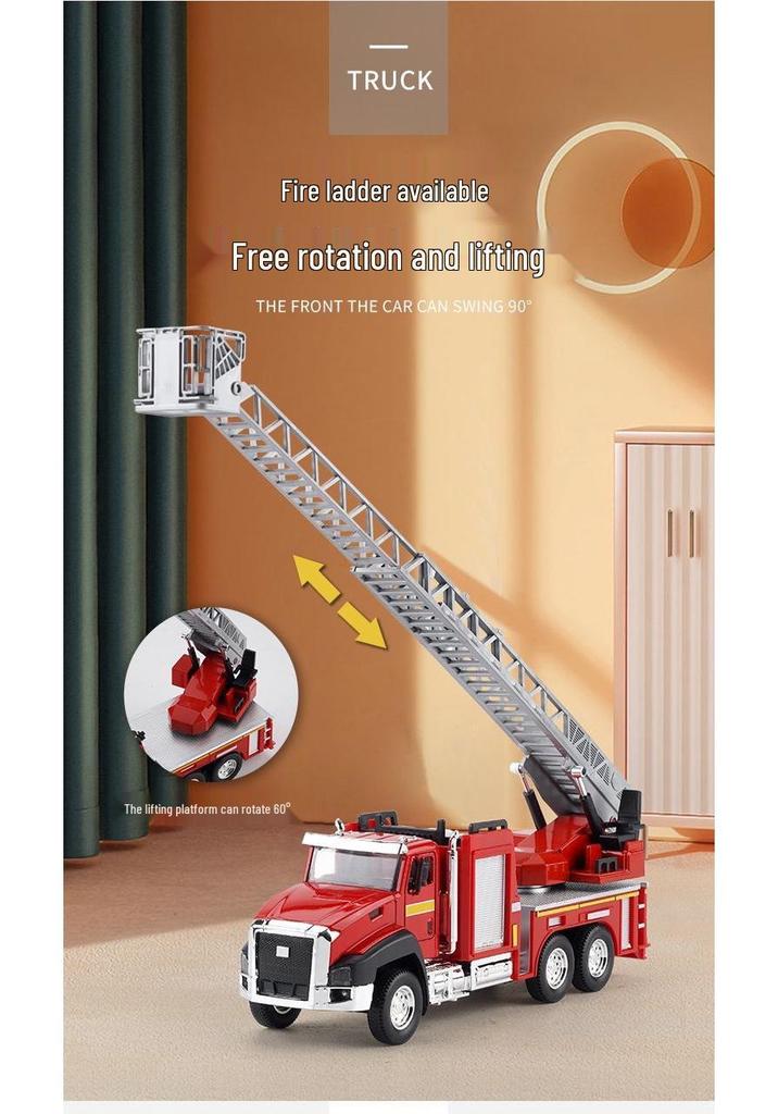 Набор строительной техники из сплава: Игрушечный экскаватор, пожарная и санитарная машины для мальчиков - Детский подарок с механизмом оттягивания