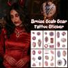 Bloody Makeup Halloween Tattoo Sticker Sweatproof Zombie Cosplay Props  Party Supplies