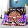 1PC Custom Name Starry Night Smiles outdooor Flannel blankets Throw Blanket All-Season Throw Gift Bedspread for Couch, Bed, Camping Holiday Birthday g