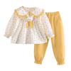 Girls Top Pants Two-piece Round Neck Sweater Long Sleeve Pants Set