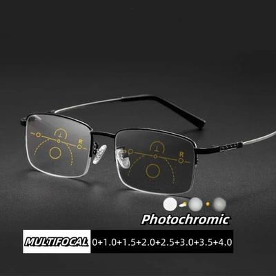 Мужские фотохромные мультифокальные очки для чтения Бизнес Модные меняющие цвет Очки 0 до 4 0 Варианты диоптрий