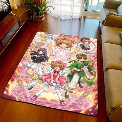 Ковер Коврик для комнаты Cardcaptor Sakura Аниме Напольный коврик Мягкая текстура Нескользящая основа для гостиной спальни -QJY